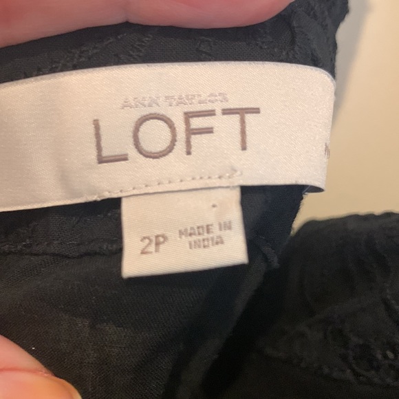 Loft cream and black striped eyelet dress size 2P - Picture 7 of 10